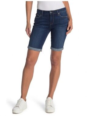 PAIGE Women’s Jax Knee Short Dark Indigo Denim Bermuda Shorts Size 28